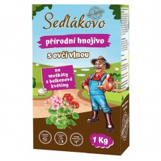 Sedlákovo hnojivo s ovčí vlnou na muškáty a balkonové květiny